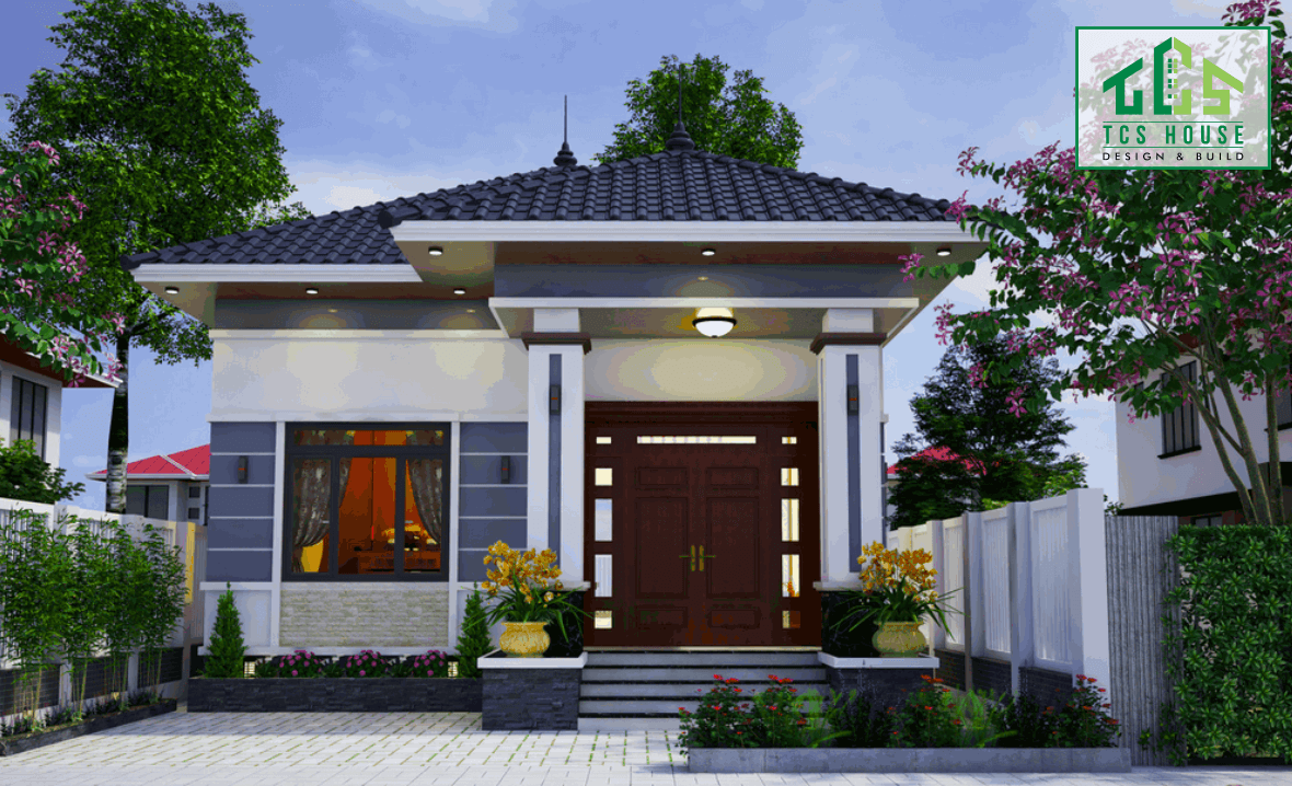 Ngoại thất nhà cấp 4 mái nhật