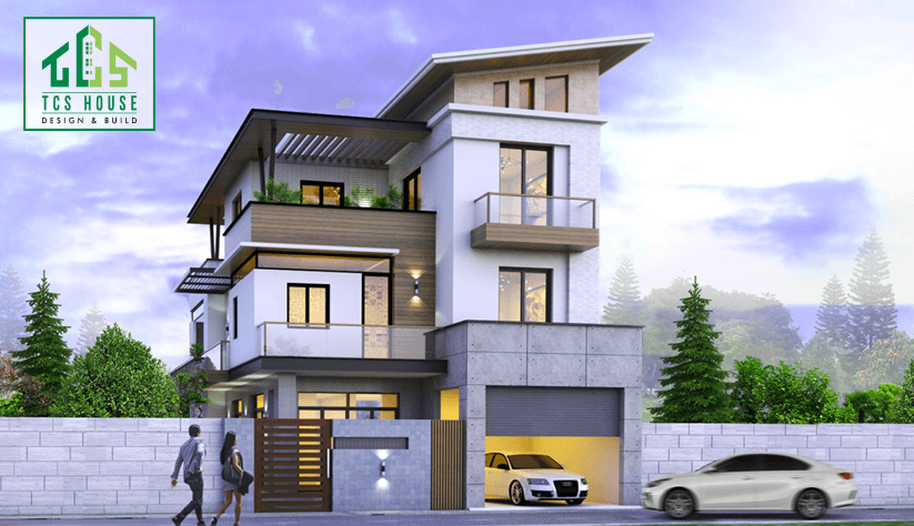 Thiết kế mái lệch hiện đại