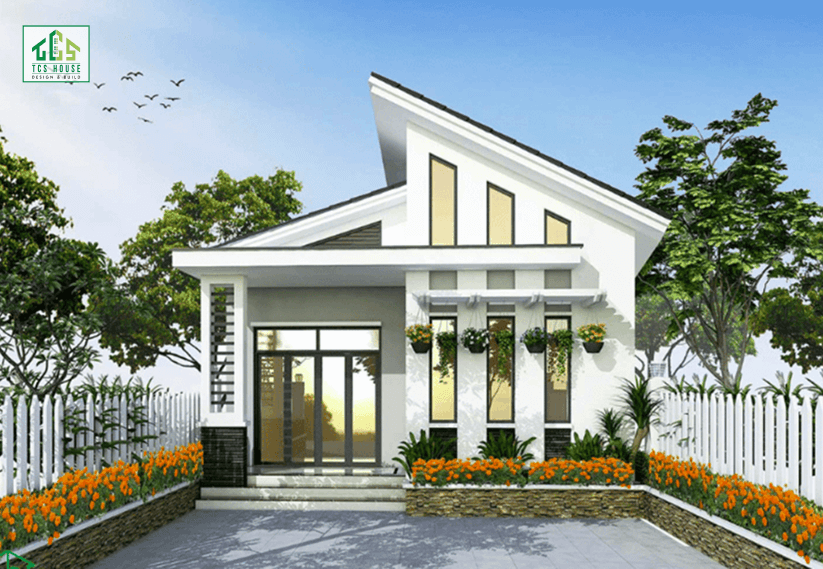 Mẫu nhà cấp 4 mái lệch