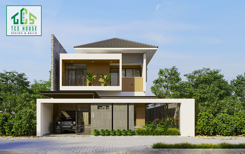Mẫu nhà vườn phố 2 tầng hiện đại
