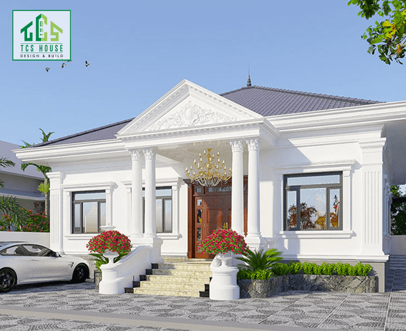 Mẫu nhà vườn mái thái 1 tầng đẹp