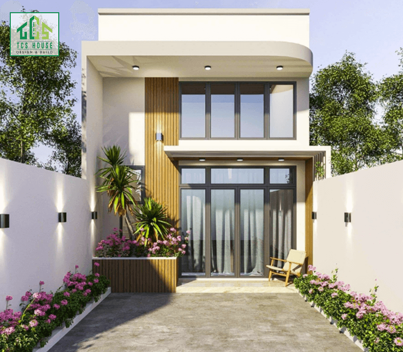 Mẫu nhà cấp 4 gác lửng sân vườn rộng rãi