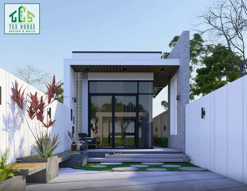 Nhà cấp 4 mái bằng với không gian mở