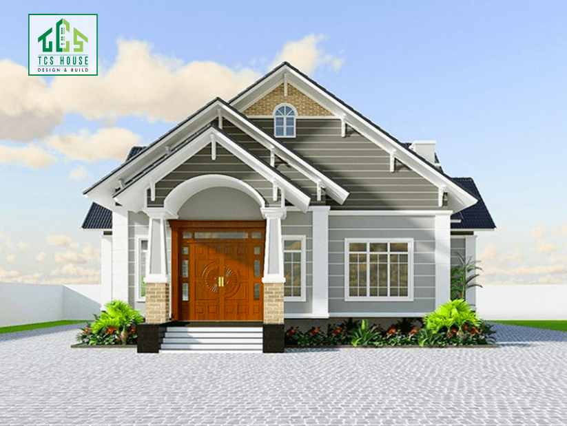 Mẫu 32: Nhà mái Thái 80m2, không gian mở thoáng mát.