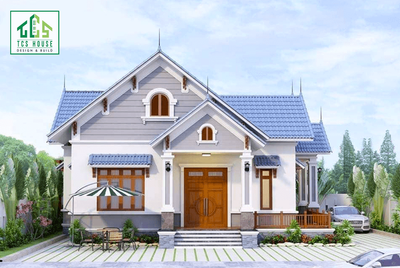 Mẫu 41: Nhà cấp 4 mái Thái phong cách biệt thự Pháp.