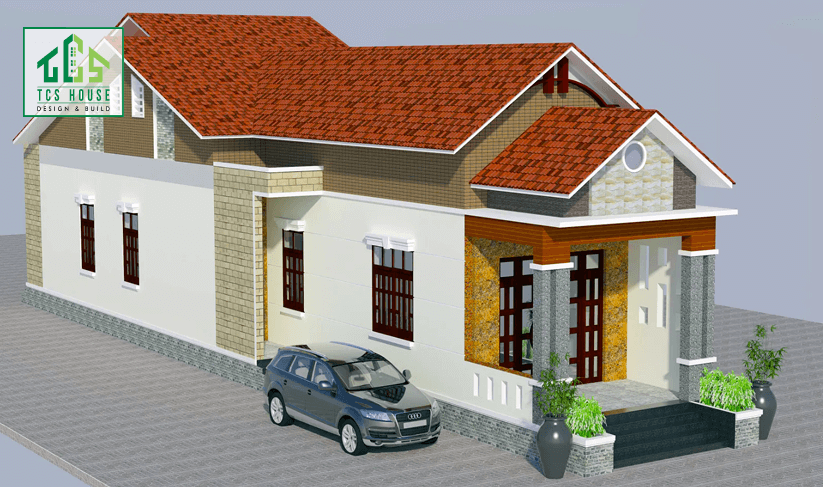 Mẫu 46: Nhà mái Thái miền Tây, không gian thoáng đãng.