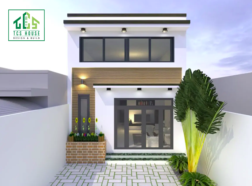 Nhà cấp 4 có gác lửng phong cách hiện đại