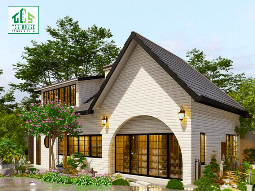 Mẫu 2: Nhà cấp 4 mái Thái 120m2, thiết kế tối giản.
