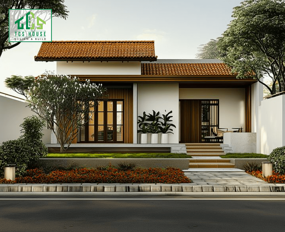 Nhà mái thái kết hợp vườn đứng – giải pháp xanh cho không gian nhỏ