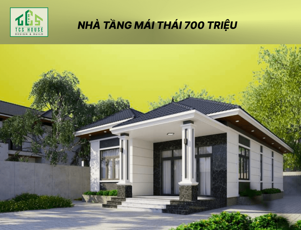 Nhà vườn mái thái 1 tầng 2 phòng ngủ, chi phí dưới 700 triệu