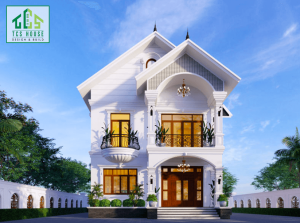 Nhà vườn mái thái 2 tầng