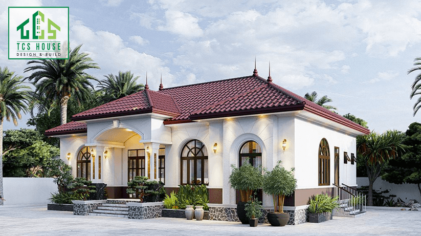Nhà vườn mái thái 1 tầng