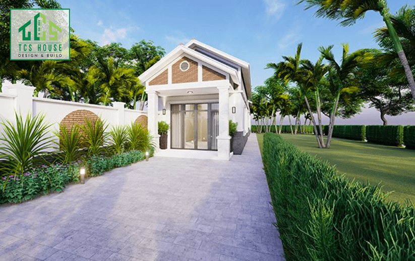 Nhà vườn mái thái đơn giản kết hợp thiền