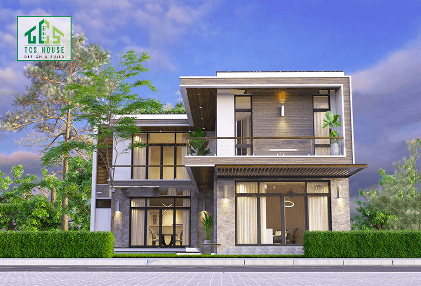 Mẫu Văn Phòng 2 Tầng Kết Hợp Nhà Ở