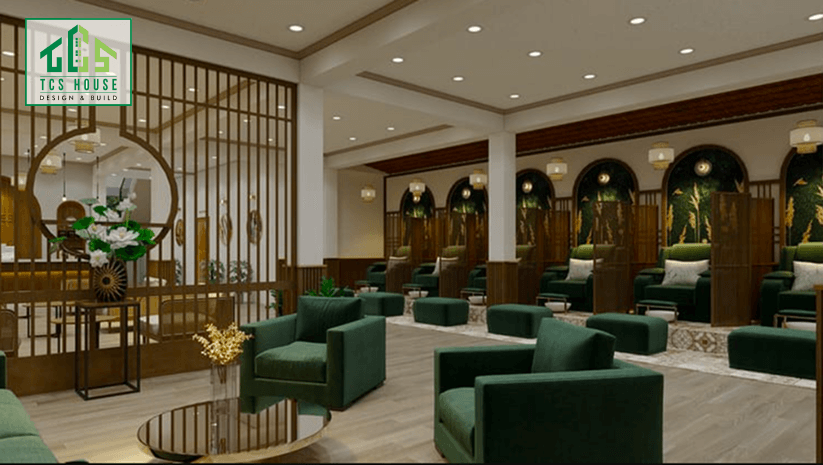 Mẫu spa kết hợp thư viện sách
