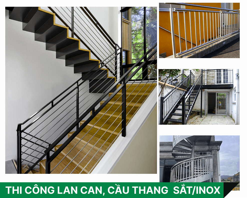 Thi công cơ khí hạng mục lan can, cầu thang sắt/inox