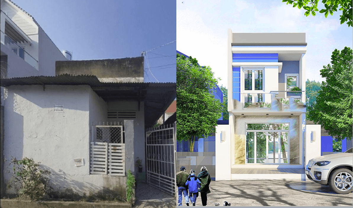 Cải tạo nhà cấp 4 thành nhà 2 tầng tại Tam Kỳ
