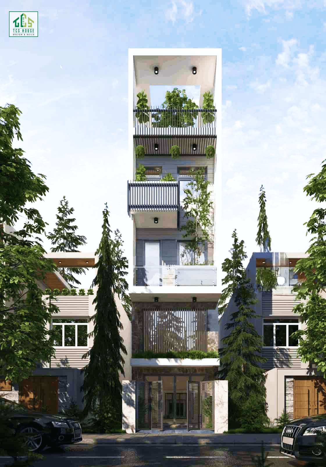 Mẫu nhà phố 5 tầng 5x20 m2