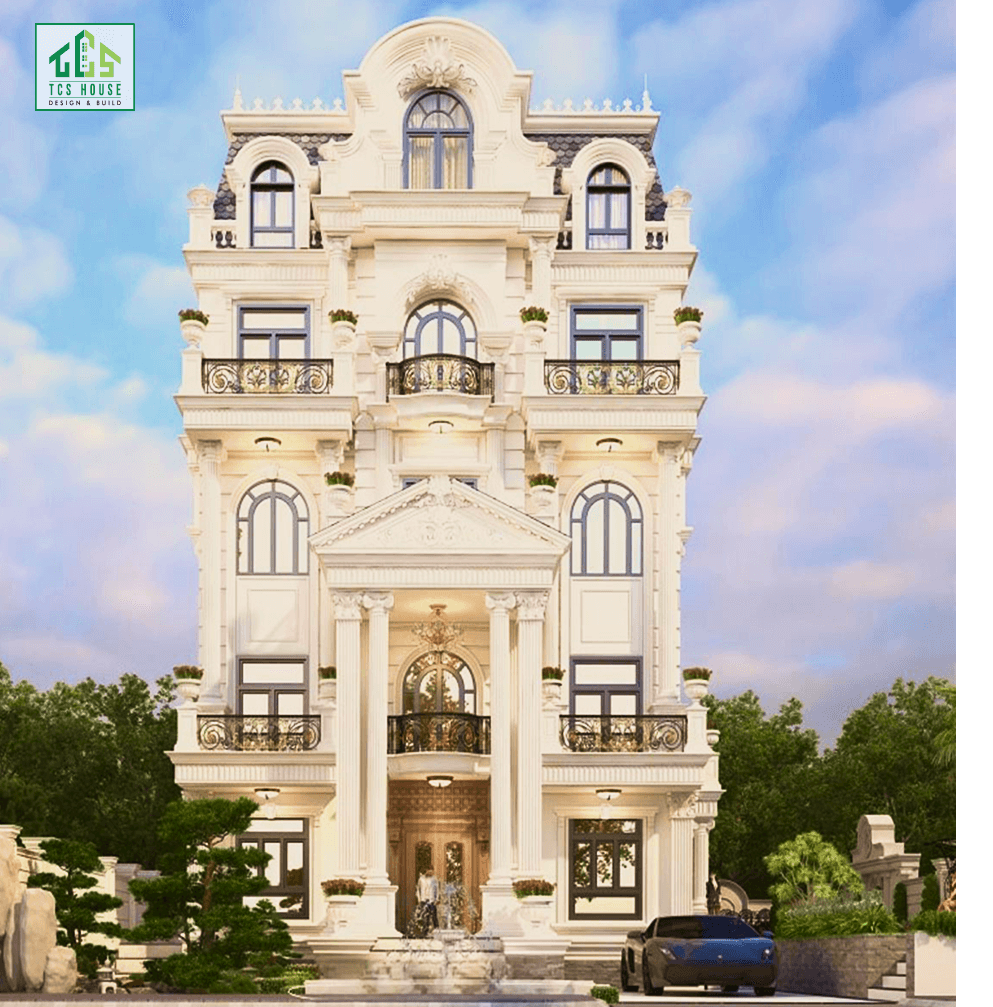Mẫu nhà phố 5 tầng kiểu biệt thự