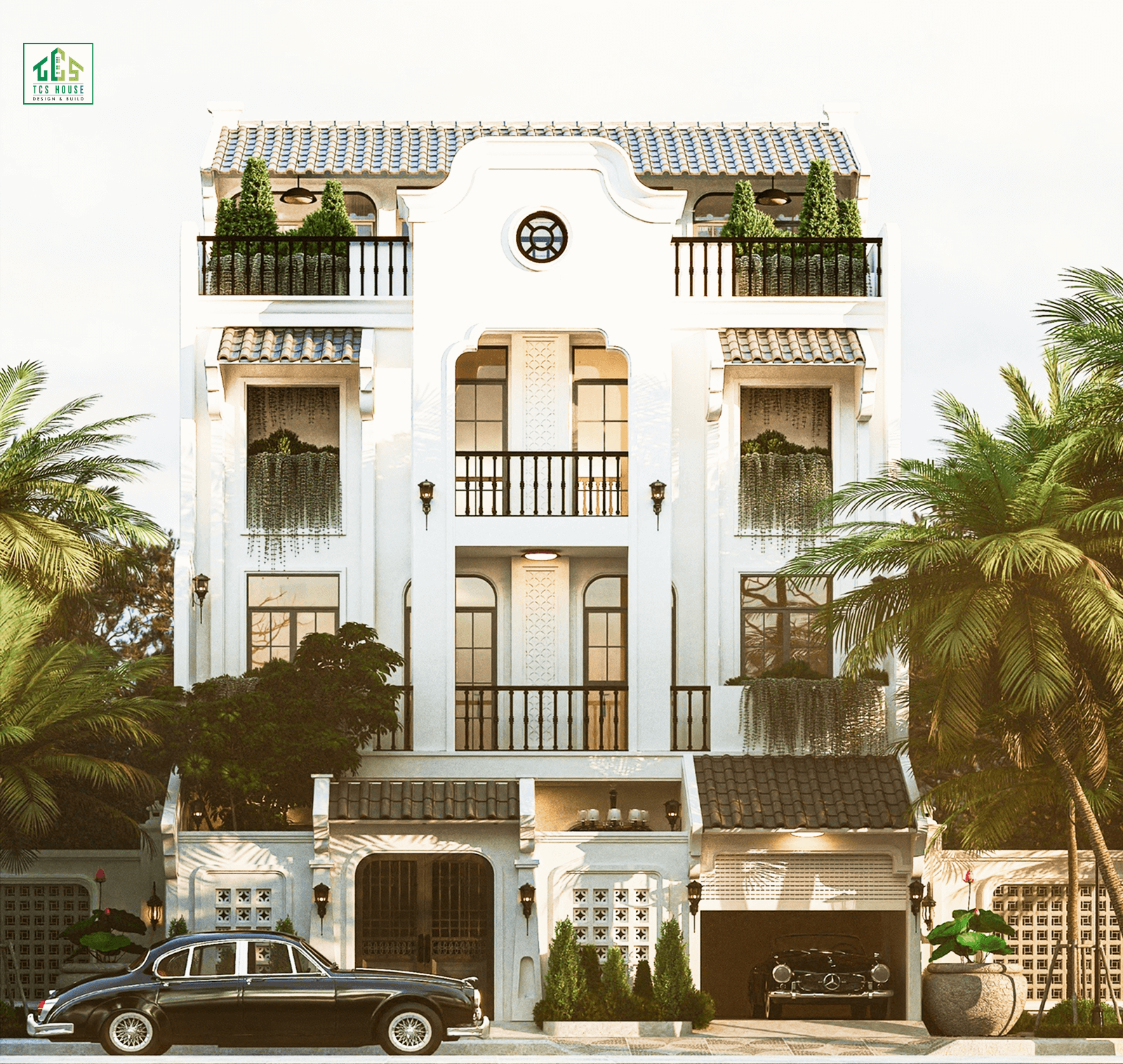 Nhà phố 5 tầng phong cách Indochine
