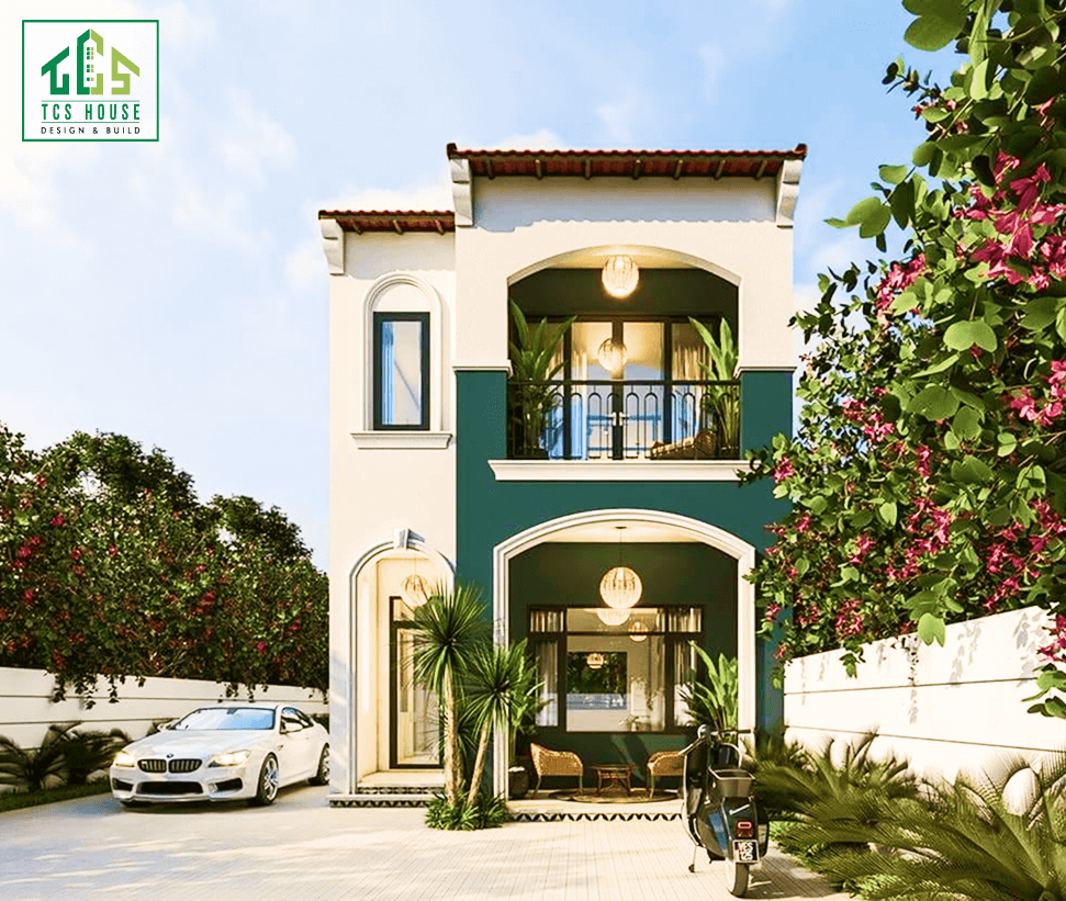 Mẫu thiết kế nhà 2 tầng phong cách indochine giá 1 tỷ