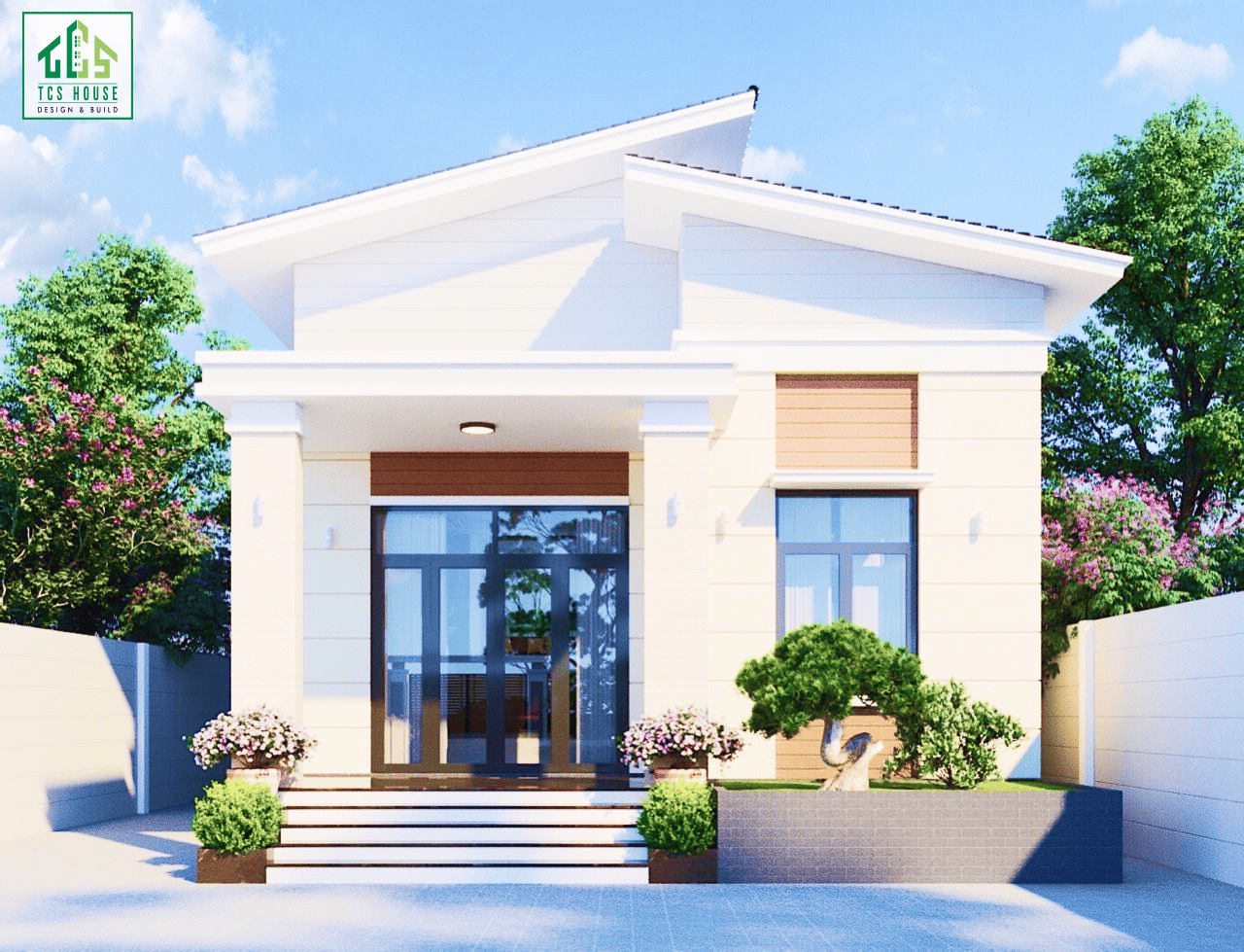 Nhà cấp 4 đẹp giá rẻ hiện đại 80m²