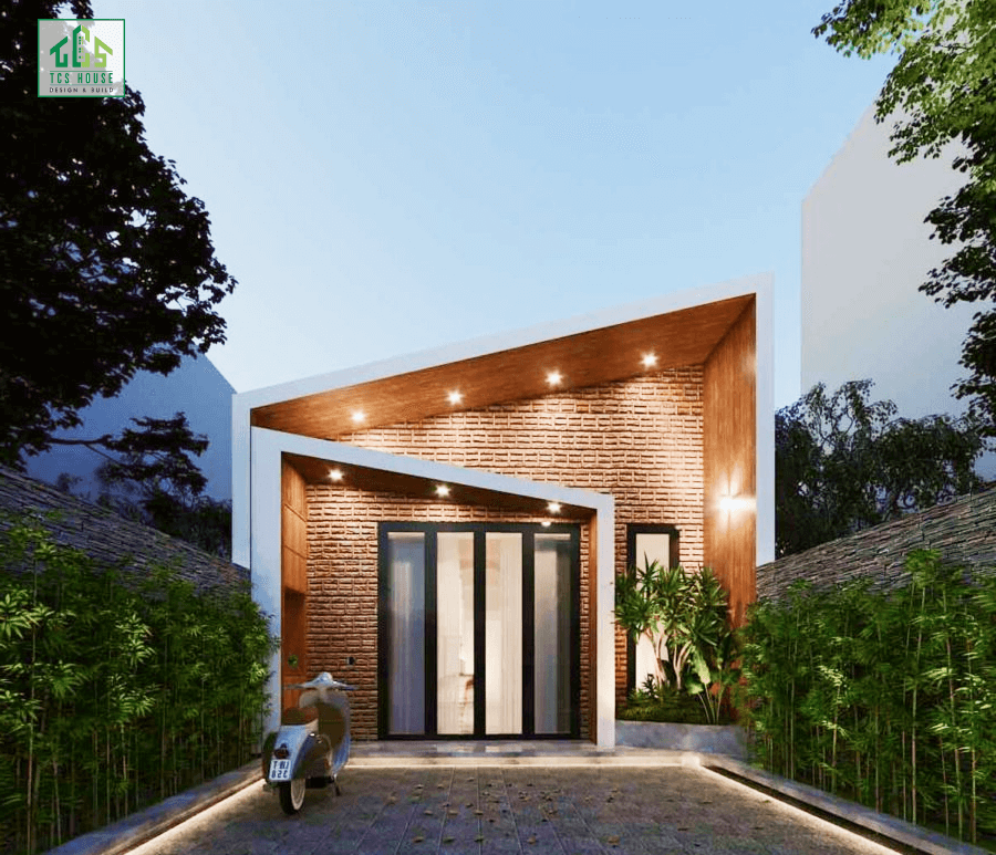 Nhà cấp 4 đẹp giá rẻ mái lệch