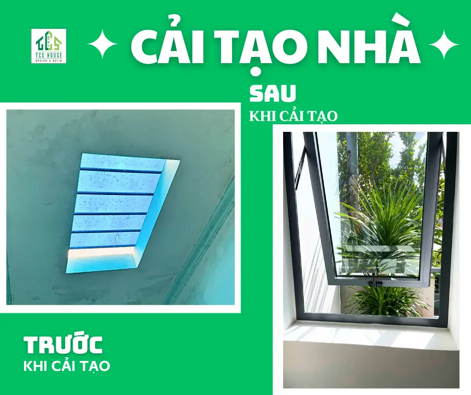 Dịch vụ cải tạo sửa chữa nhà ở Tam Kỳ - Cửa sổ trước và sau khi cải tạo