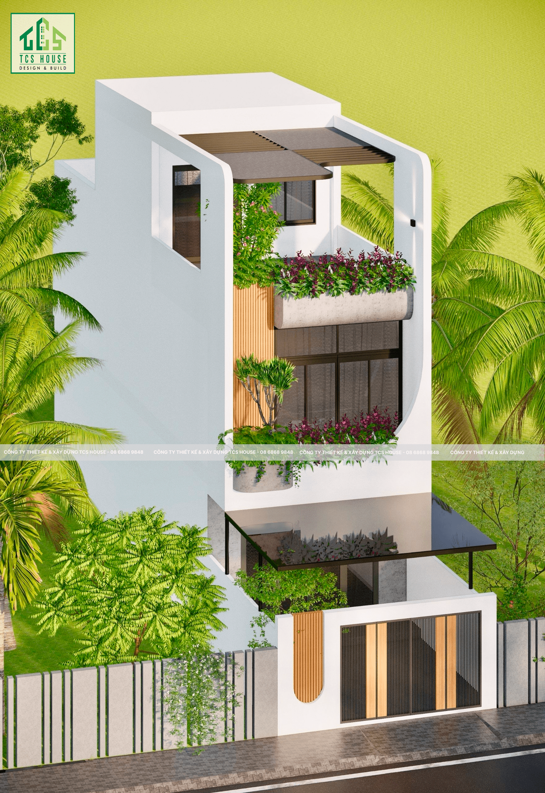 Ngoại thất mẫu thiết kế nhà 2 tầng H's House - xây nhà trọn gói Đà Nẵng