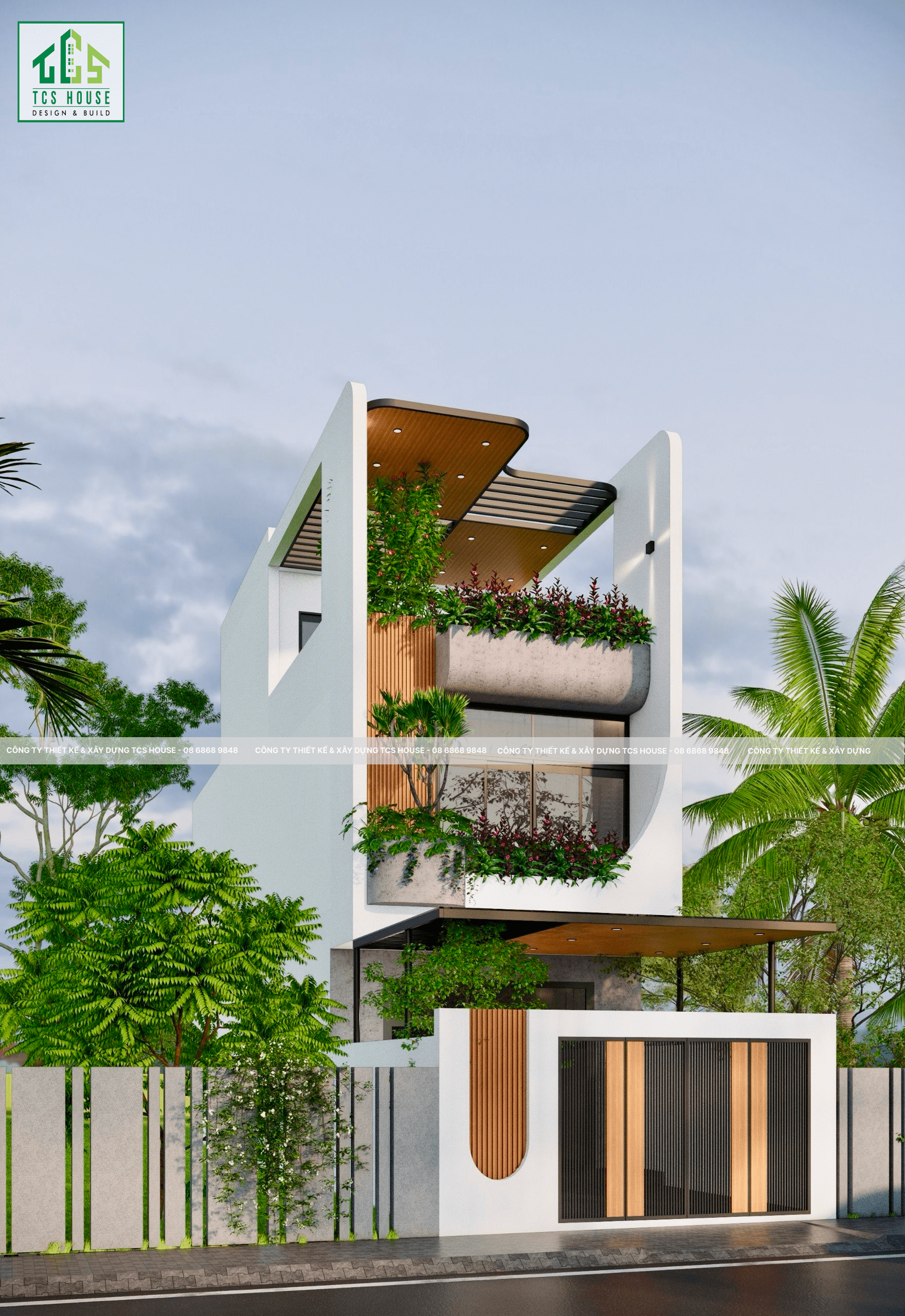 Ngoại thất nhà 2 tầng 1 tum h's house Đà Nẵng - Công ty xây nhà trọn gói Đà Nẵng TCS House