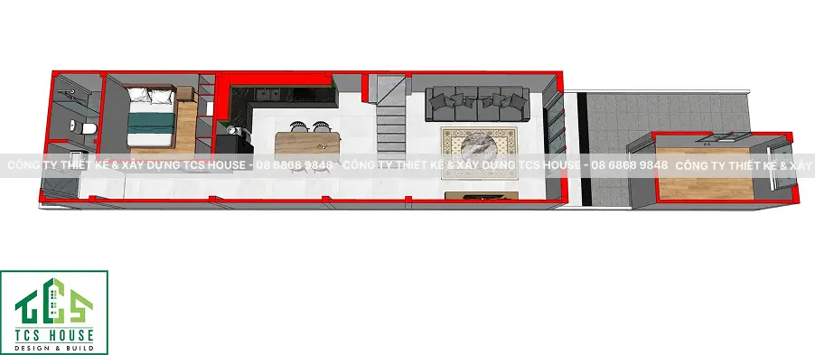 Công Trình Nhà Phố 2 Tầng Phuong's House Kết Hợp Kinh Doanh Tại Trường Xuân Tam Kỳ - Bản vẽ công năng