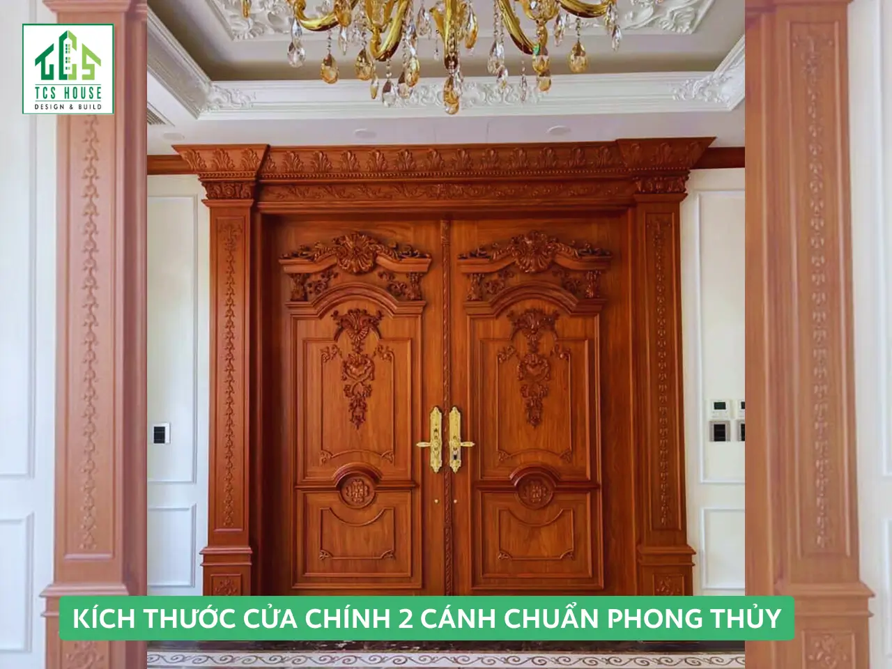 Kích thước cửa chính 2 cánh chuẩn phong thủy