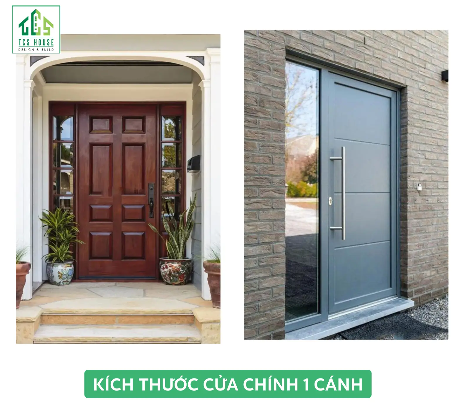 Kích thước cửa chính 1 cánh chuẩn chuẩn phong thủy