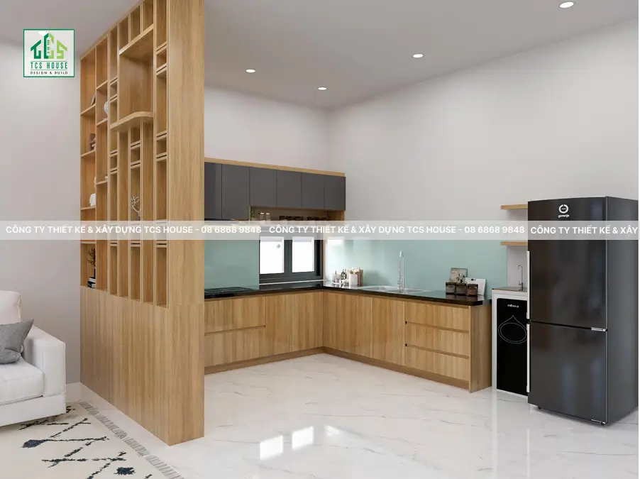 Bản vẽ nhà bếp - Bản vẽ thiết kế phòng khách - Nhà Cấp 4 Cho Vợ Chồng Trẻ Hieu's House Đẹp Từng Centimet Tại Tam Kỳ