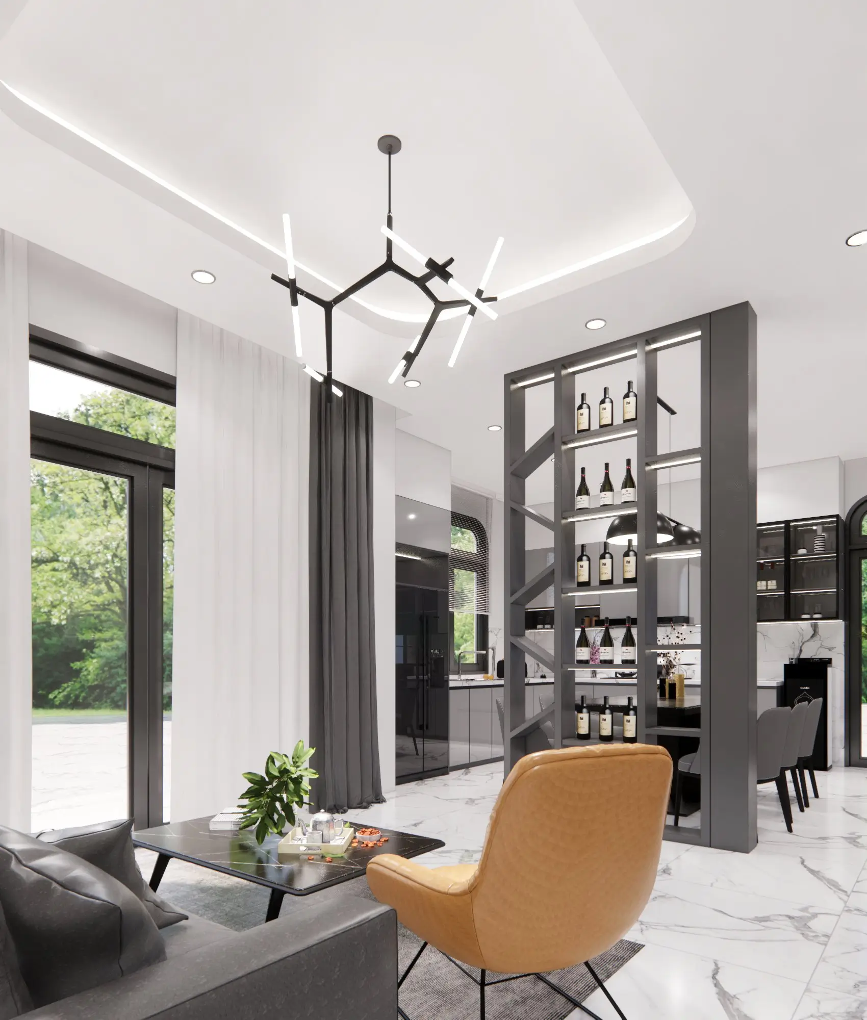 Thiết Kế Nội Thất Nhà Mái Nhật 9x16m Hiện Đại Và Sang Trọng